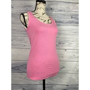 Joules Sleeveless Cotton Scoop Tank Top Women 2 Mimi Pink Bunny Logo Stretch